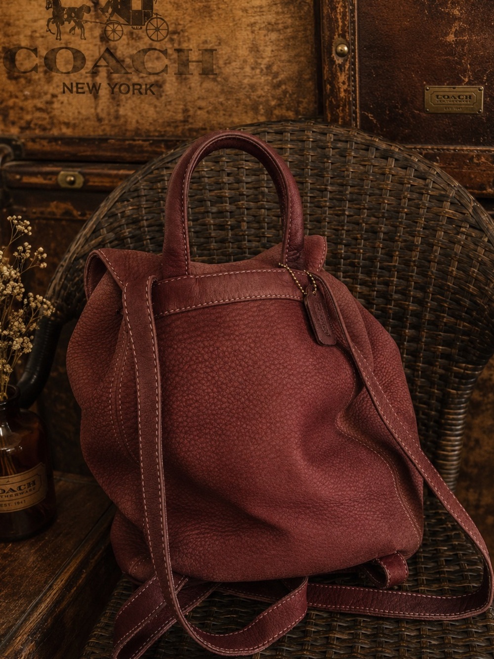 Vintage Coach Sonoma Nubuck Leather Backpack – Made in Italy – Rare color - Picture 2 of 8